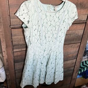Light Blue Floral Lace Dress, Size L